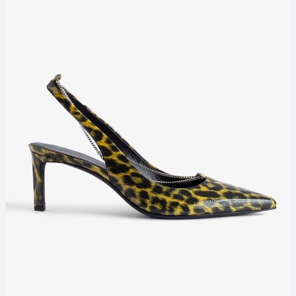 Zadig & Voltaire first night court holiday 38 Leopard Print Slingback Heels - Picture 1 of 1